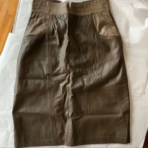 High-Waisted Leather Skirt